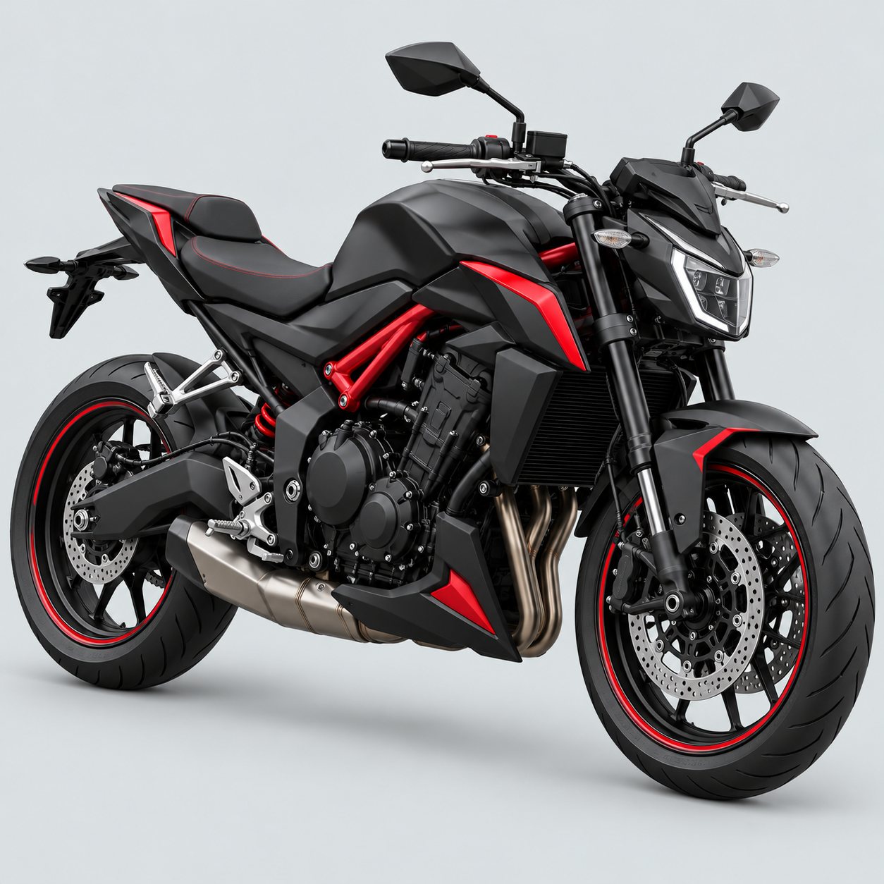Moto routière noire (illustration)