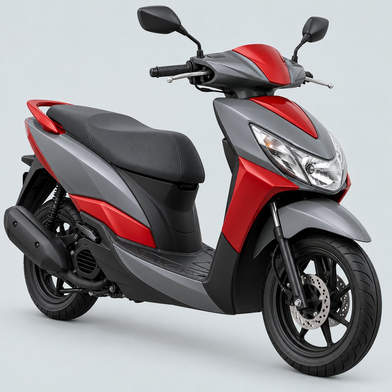 Scooter urbain gris et rouge (illustration)